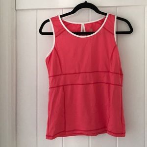 Pink and white tennis outfit